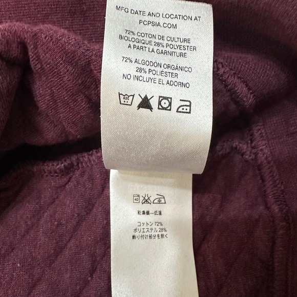 Patagonia Womens M Quilted Snap-T Pullover Jacket Organic Cotton Blend Burgundy - Picture 7 of 11